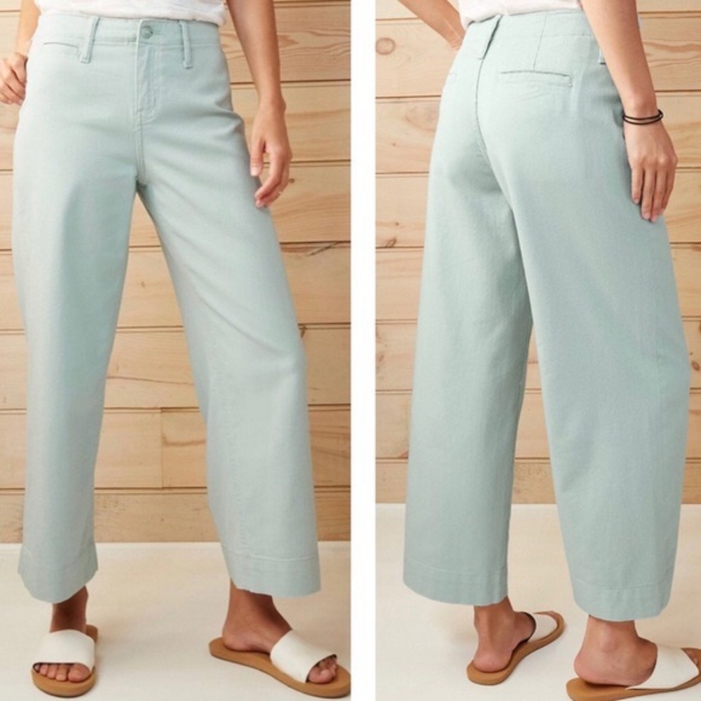 A New Day High Rise Wide Leg Crop Pant in Eggshell Blue